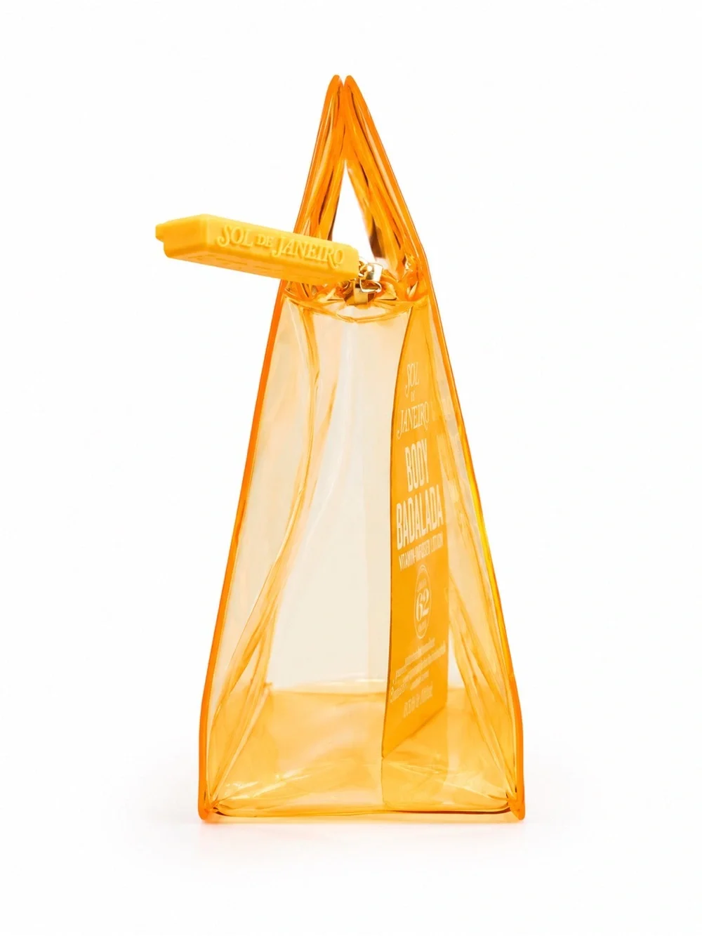 Sol de Janeiro Orange Clear PVC Cosmetic Bag w/ Body Badalada Lotion Sample